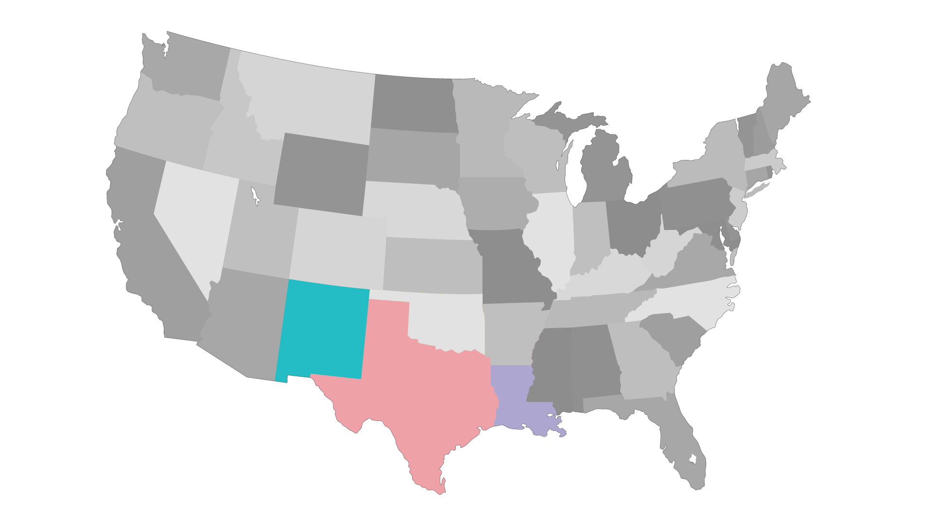 United States of America map with states names illustration